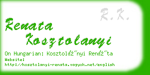 renata kosztolanyi business card